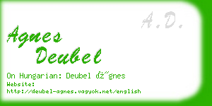 agnes deubel business card